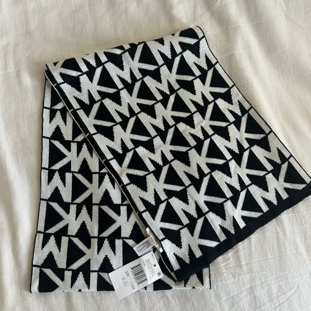 Michael Kors Monogram Black and White Scarf